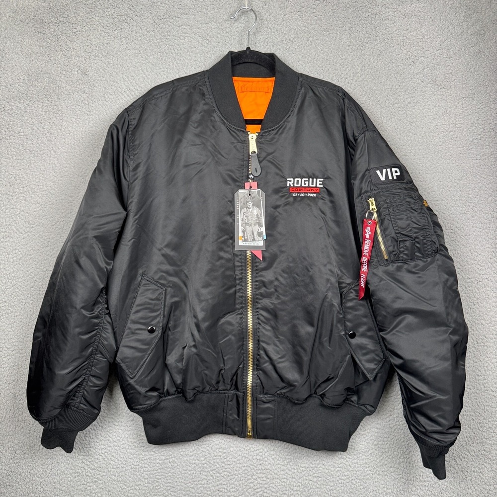 Rogue‎ Coat Mens XXL Black Alpha MA-1 Flight Jacket Bomber Military Tactical